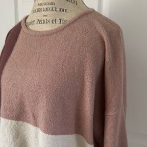 Colorblock Pink, Mauve and Cream Sweater